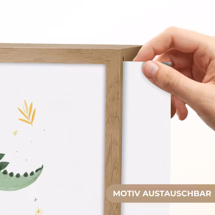Sterren - Stegosaurussen - Blaadjes - Groen Light Box met batterij (Wandlamp kind) middel -USP_websiteprintDE