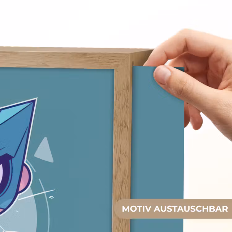 Superheld - Blauw - Jongens Light Box met batterij (Wandlamp kind) middel -USP_websiteprintDE