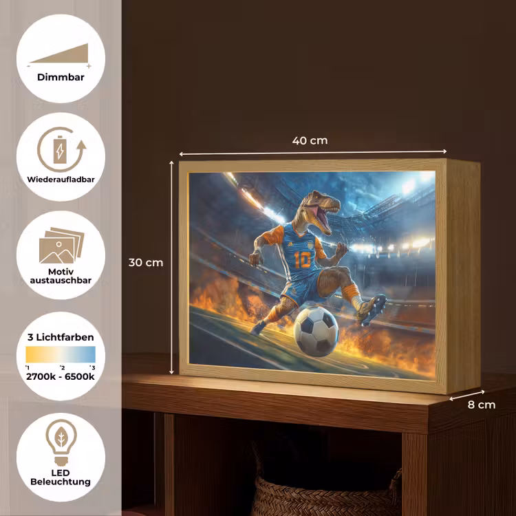 T-Rex - Voetbal - Stadion Light Box met batterij (Wandlamp kind) middel -USP_websiteoverzichtDE