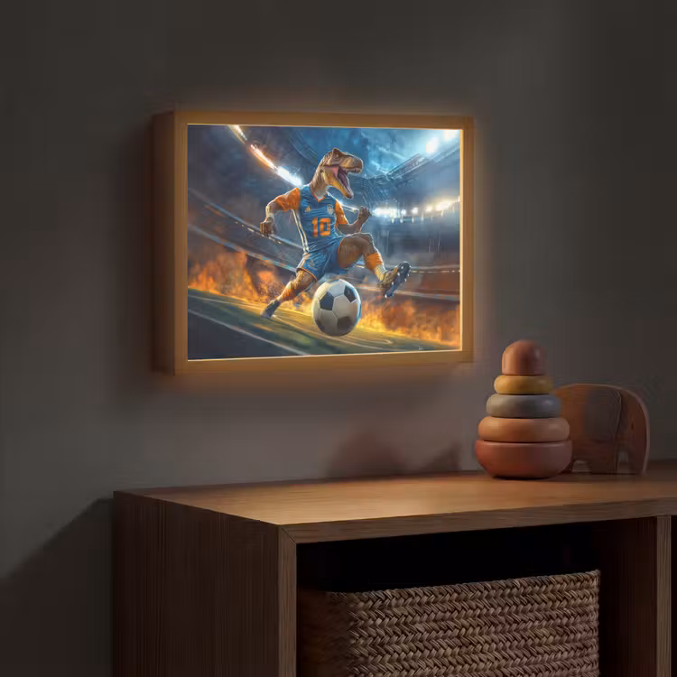 T-Rex - Voetbal - Stadion Light Box met batterij (Wandlamp kind) middel -sfeer5_kind