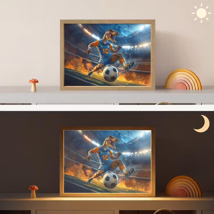 T-Rex - Voetbal - Stadion Light Box met batterij (Wandlamp kind) middel -sfeer3_kind