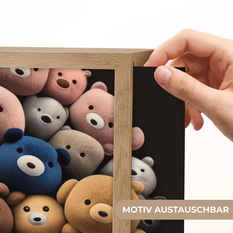 Teddybeer - Knuffel - Dieren - Meisjes - Jongens Light Box met batterij (Wandlamp kind) middel -USP_websiteprintDE