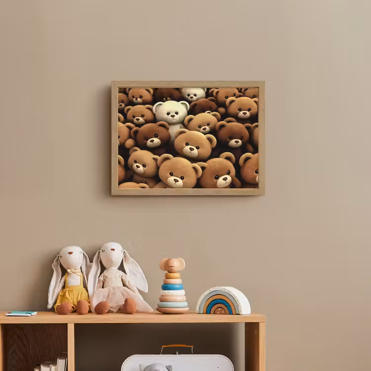 Teddybeer - Knuffel - Bruin - Beer - Jongens - Meisjes Light Box met batterij (Wandlamp kind) middel -sfeer2_kind