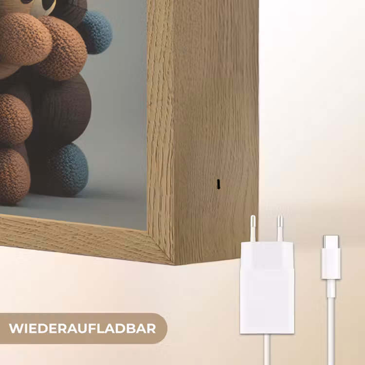 Teddybeer - Knuffel - Bruin - Design - Jongens - Meisjes Light Box met batterij (Wandlamp kind) middel -USP_websiteoplaadbaarDE