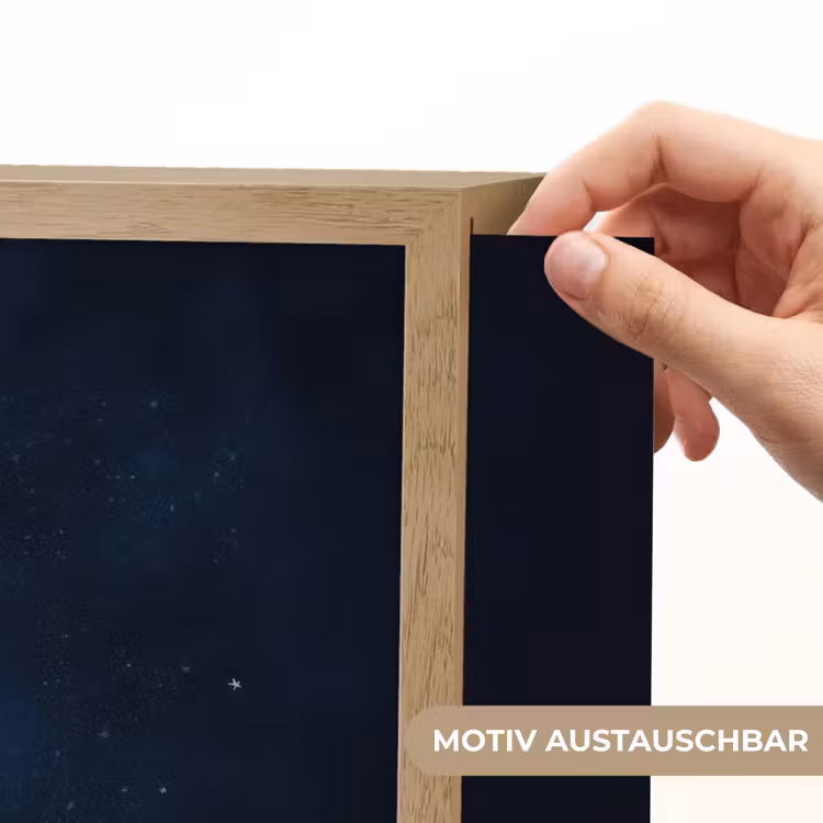 Teddybeer - Ruimtehelm - Maan - Sterren Light Box met batterij (Wandlamp kind) middel -USP_websiteprintDE