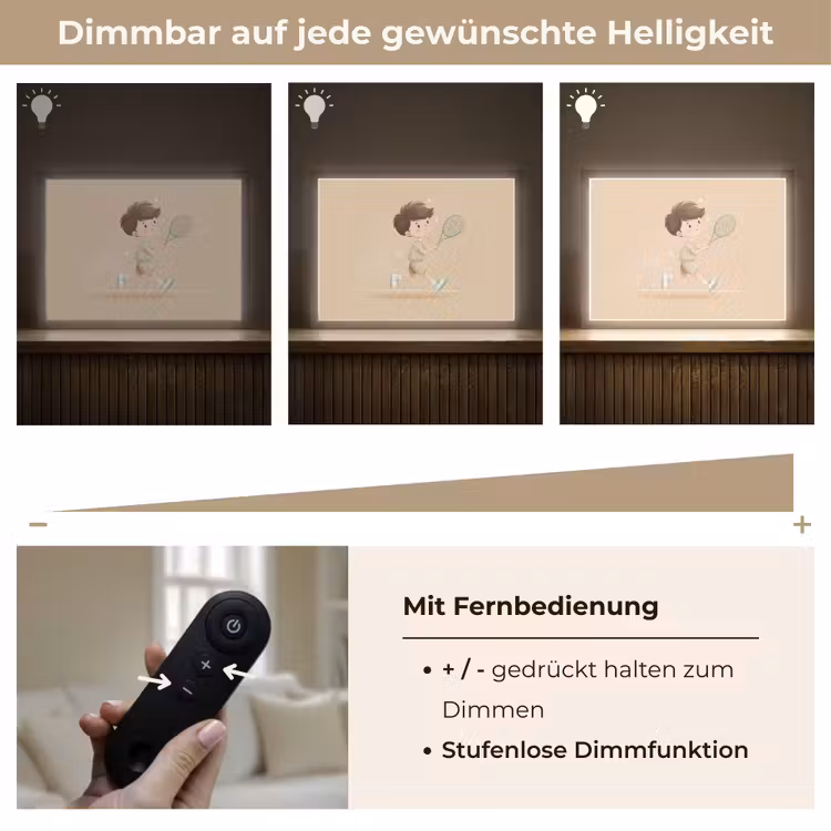 Tennis - Jongen - Sterretjes Light Box met batterij (Wandlamp kind) middel -USP_dimbaarDE