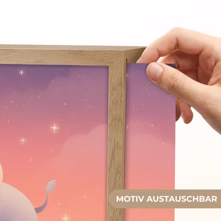 Dier - Roze - Wolken Light Box met batterij (Wandlamp kind) middel -USP_websiteprintDE