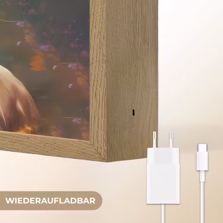 Dieren - Paard - Natuur - Vlinder - Bloemen Light Box met batterij (Wandlamp kind) middel -USP_websiteoplaadbaarDE