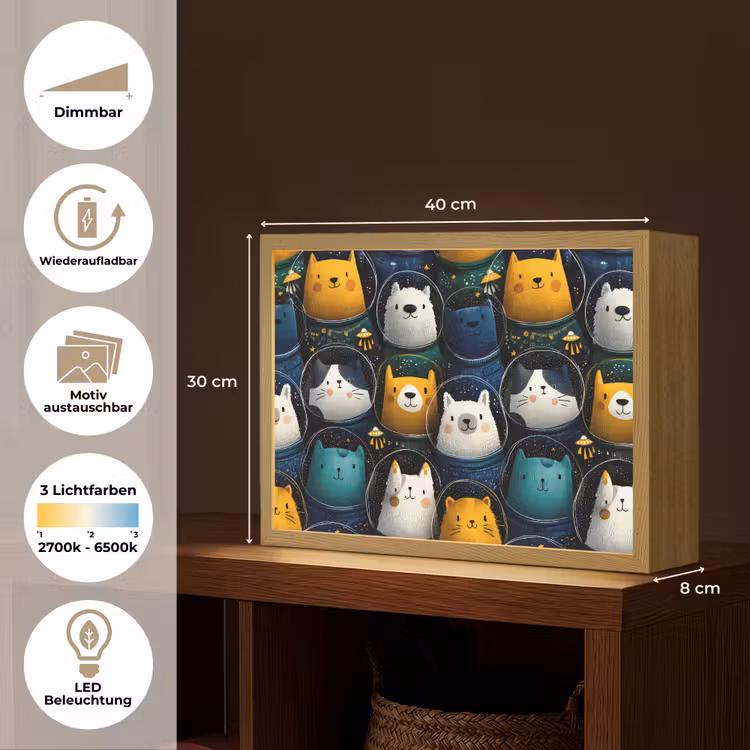 Dieren - Ruimtepakken - Sterren Light Box met batterij (Wandlamp kind) middel -USP_websiteoverzichtDE