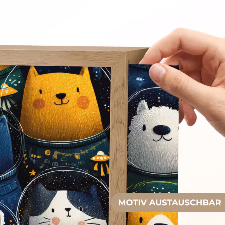 Dieren - Ruimtepakken - Sterren Light Box met batterij (Wandlamp kind) middel -USP_websiteprintDE
