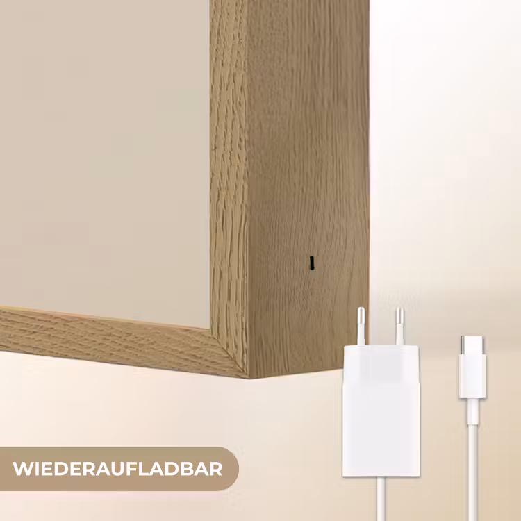 Tijger - Blauwe bloemen - Rustig Light Box met batterij (Wandlamp kind) middel -USP_websiteoplaadbaarDE