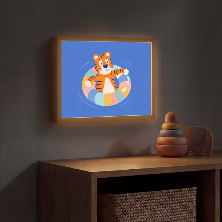 Tijger - Zwemband - Water Light Box met batterij (Wandlamp kind) middel -sfeer5_kind