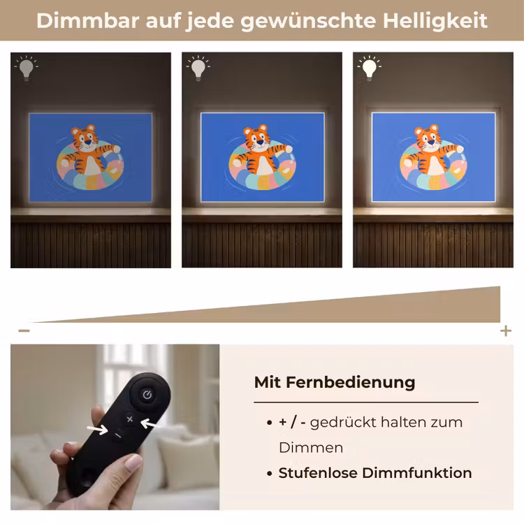 Tijger - Zwemband - Water Light Box met batterij (Wandlamp kind) middel -USP_dimbaarDE
