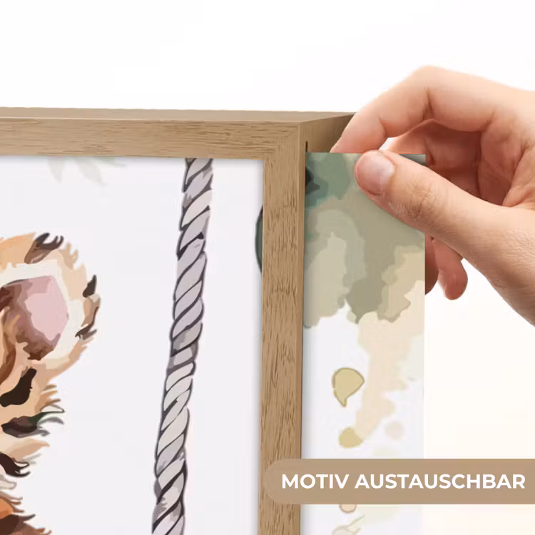 Tijger - Dier - Kinderen - Jungle Light Box met batterij (Wandlamp kind) middel -USP_websiteprintDE