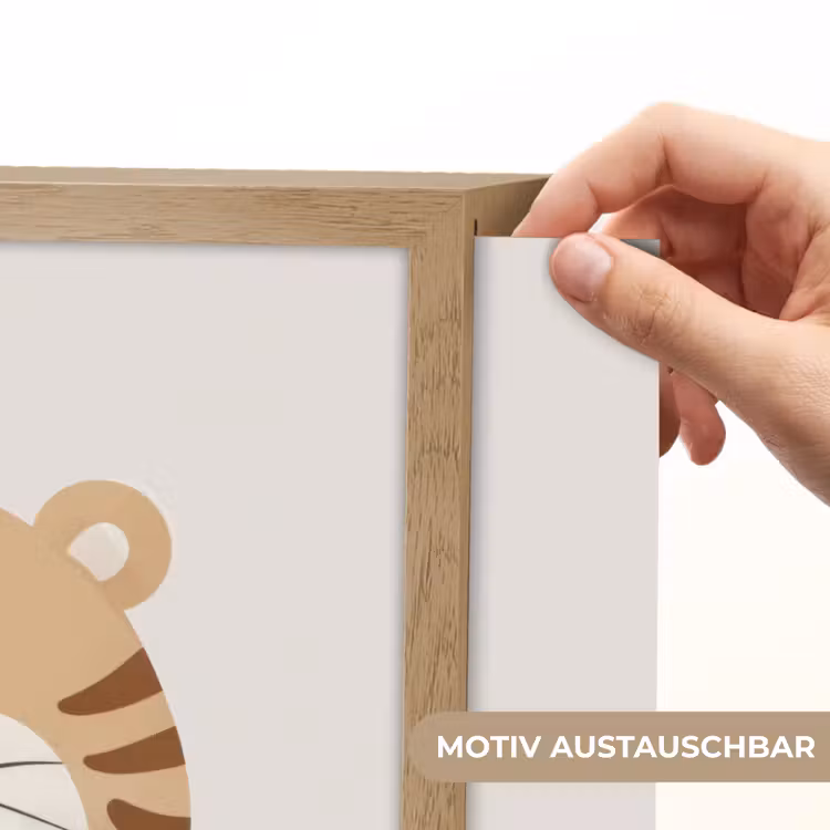 Tijger - Wilde dieren - Pastel Light Box met batterij (Wandlamp kind) middel -USP_websiteprintDE
