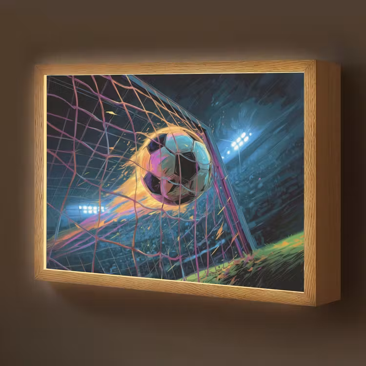 Goal - Voetbal - Vuur - Stadion Light Box met batterij (Wandlamp kind) middel -z3d_website