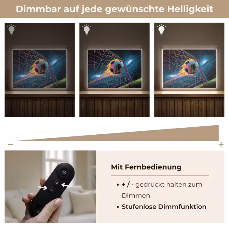 Goal - Voetbal - Vuur - Stadion Light Box met batterij (Wandlamp kind) middel -USP_dimbaarDE