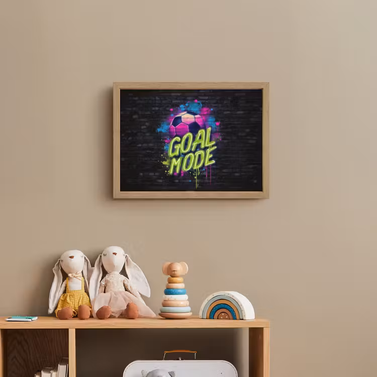 Goal - Mode - Neon - Voetbal Light Box met batterij (Wandlamp kind) middel -sfeer2_kind