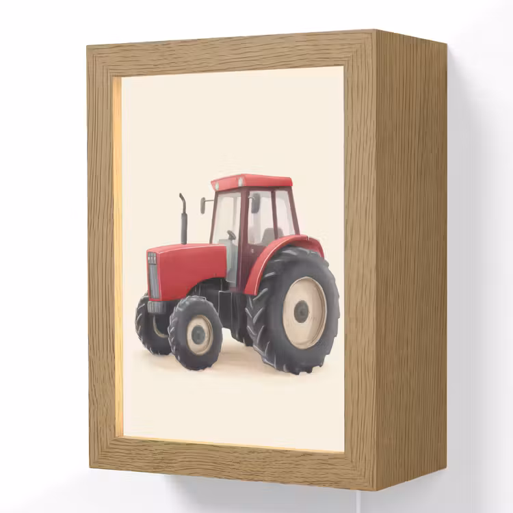 Trekker - Minimalistisch - Illustratie - Rood Light Box met kabel (Wandlamp kind) klein -3d