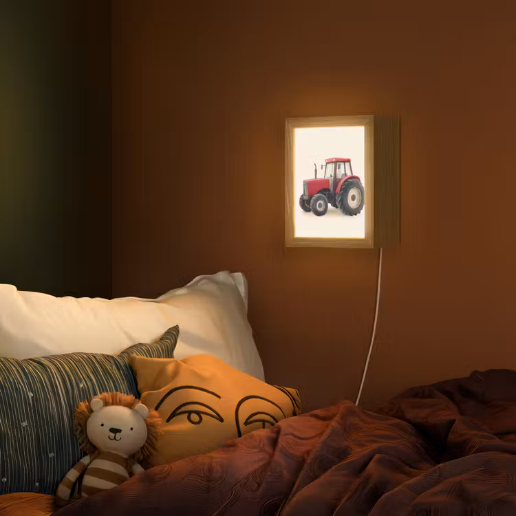 Trekker - Minimalistisch - Illustratie - Rood Light Box met kabel (Wandlamp kind) klein -sfeer1_kind