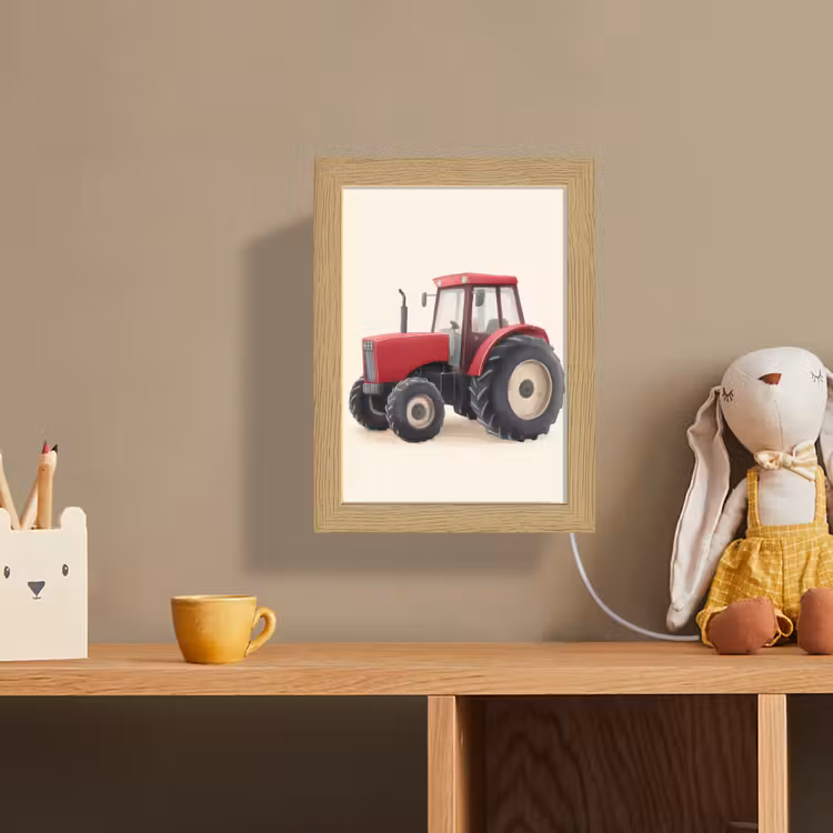 Trekker - Minimalistisch - Illustratie - Rood Light Box met kabel (Wandlamp kind) klein -sfeer2_kind