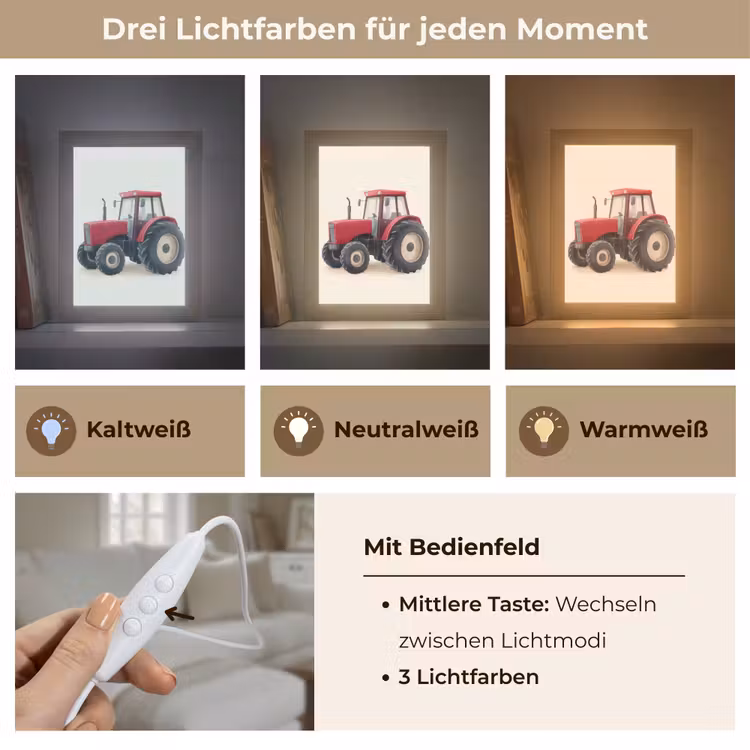 Trekker - Minimalistisch - Illustratie - Rood Light Box met kabel (Wandlamp kind) klein -USP_lichtkleurDE