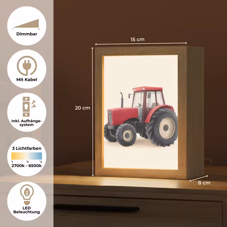 Trekker - Minimalistisch - Illustratie - Rood Light Box met kabel (Wandlamp kind) klein -USP_overzichtDE