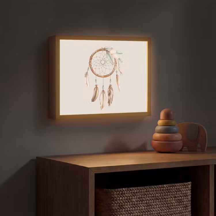 Dromenvanger - Bohemian - Boho - Pastel kleuren Light Box met batterij (Wandlamp kind) middel -sfeer5_kind