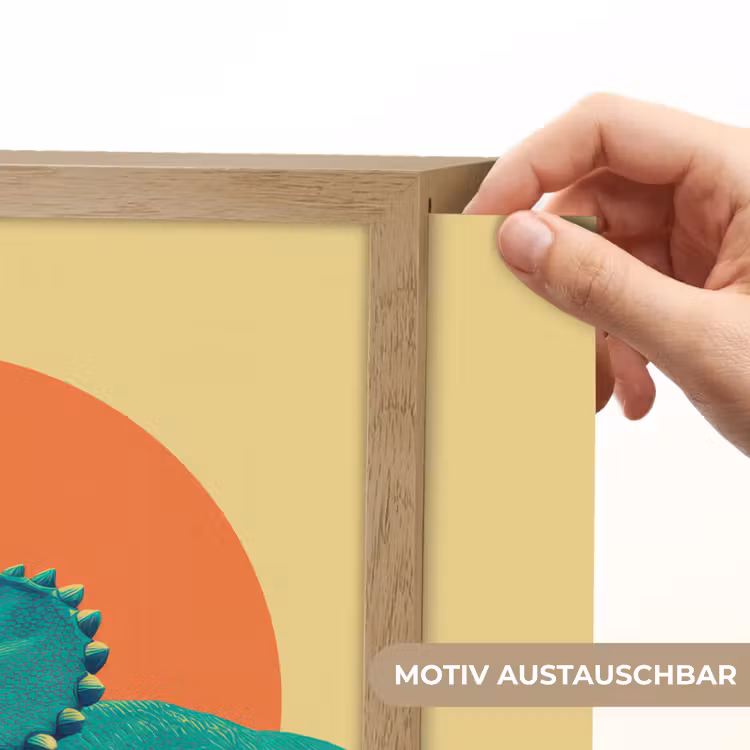 Triceratops - Cirkel - Oranje - Hoorns Light Box met batterij (Wandlamp kind) middel -USP_websiteprintDE