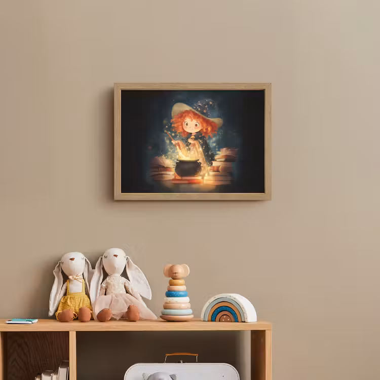Tovenares - Meisje - Boeken - Toveren Light Box met batterij (Wandlamp kind) middel -sfeer2_kind
