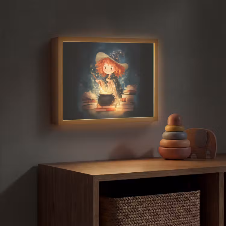 Tovenares - Meisje - Boeken - Toveren Light Box met batterij (Wandlamp kind) middel -sfeer5_kind