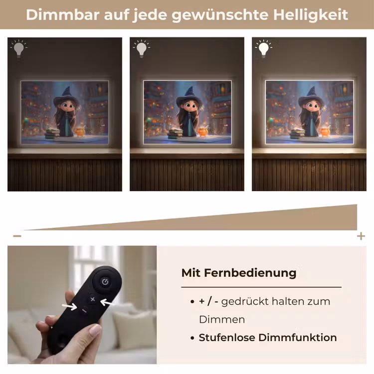 Tovenares - Magie - Toverstaf - Sterren Light Box met batterij (Wandlamp kind) middel -USP_dimbaarDE