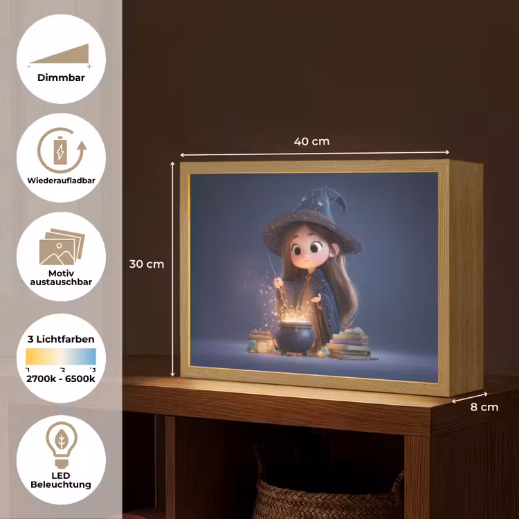 Tovenares - Magisch - Blauw - Toveren Light Box met batterij (Wandlamp kind) middel -USP_websiteoverzichtDE