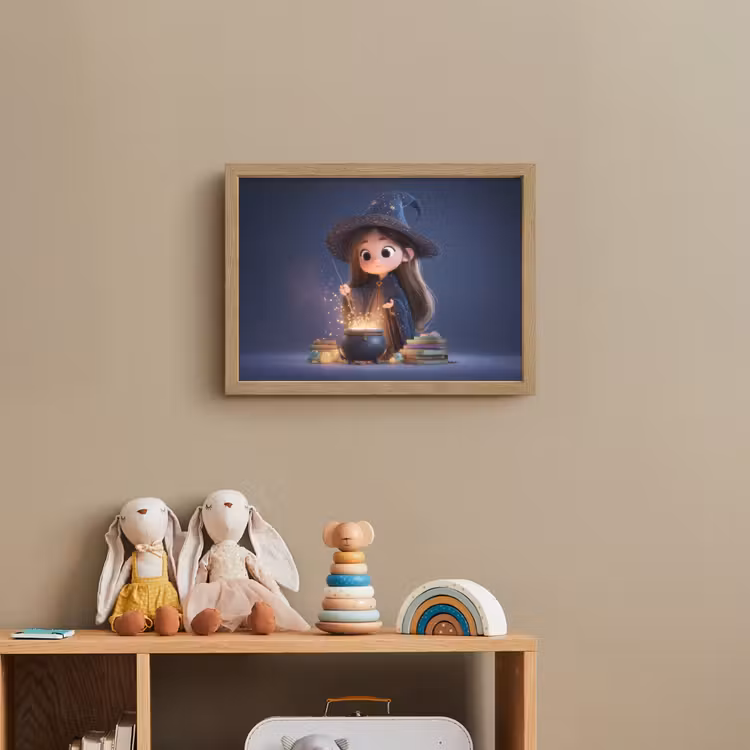 Tovenares - Magisch - Blauw - Toveren Light Box met batterij (Wandlamp kind) middel -sfeer2_kind