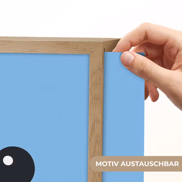 Vogel - Blauw - Eenvoudig Light Box met batterij (Wandlamp kind) middel -USP_websiteprintDE