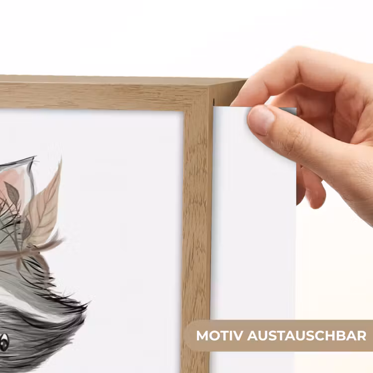 Wasbeer - Dier - Bosdieren Light Box met batterij (Wandlamp kind) middel -USP_websiteprintDE