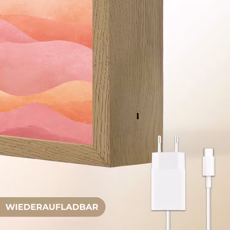 Golven - Kleurrijk - Abstract Light Box met batterij (Wandlamp kind) middel -USP_websiteoplaadbaarDE