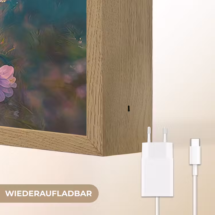 Puppy - Bloemenkrans - Vlinder - Hond - Golden retriever Light Box met batterij (Wandlamp kind) middel -USP_websiteoplaadbaarDE