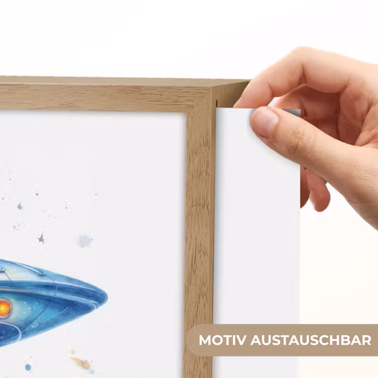 Ruimte - Ufo - Sterren Light Box met batterij (Wandlamp kind) middel -USP_websiteprintDE
