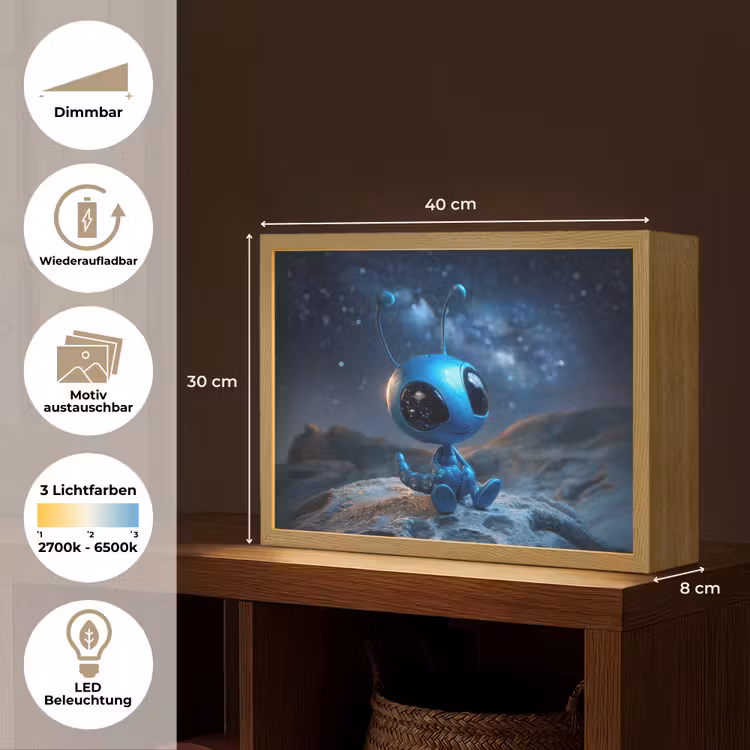 Ruimtewezen - Blauw - Galaxy Light Box met batterij (Wandlamp kind) middel -USP_websiteoverzichtDE