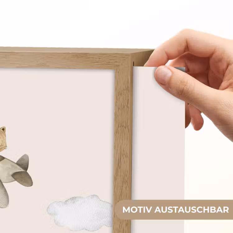 Wilde dieren - Safari - Pastel kleuren - Watercolor - Vliegtuig Light Box met batterij (Wandlamp kind) middel -USP_websiteprintDE