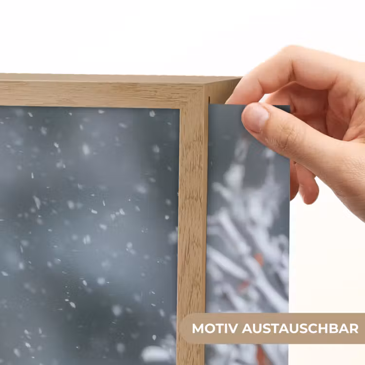 Wolf - Pup - Sneeuw Light Box met batterij (Wandlamp kind) middel -USP_websiteprintDE