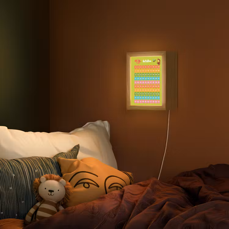 Getallen - Leren tellen voor kinderen - Getallenlijn - Cijfers - Educatief - Groen Light Box met kabel (Wandlamp kind) klein -sfeer1_kind