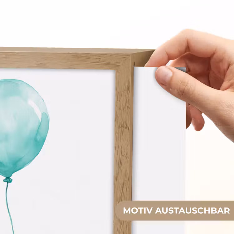 Zebra - Baby dier - Blauwe ballon Light Box met batterij (Wandlamp kind) middel -USP_websiteprintDE