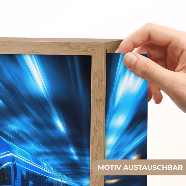Trein - Blauw - Neon Light Box met batterij (Wandlamp kind) middel -USP_websiteprintDE