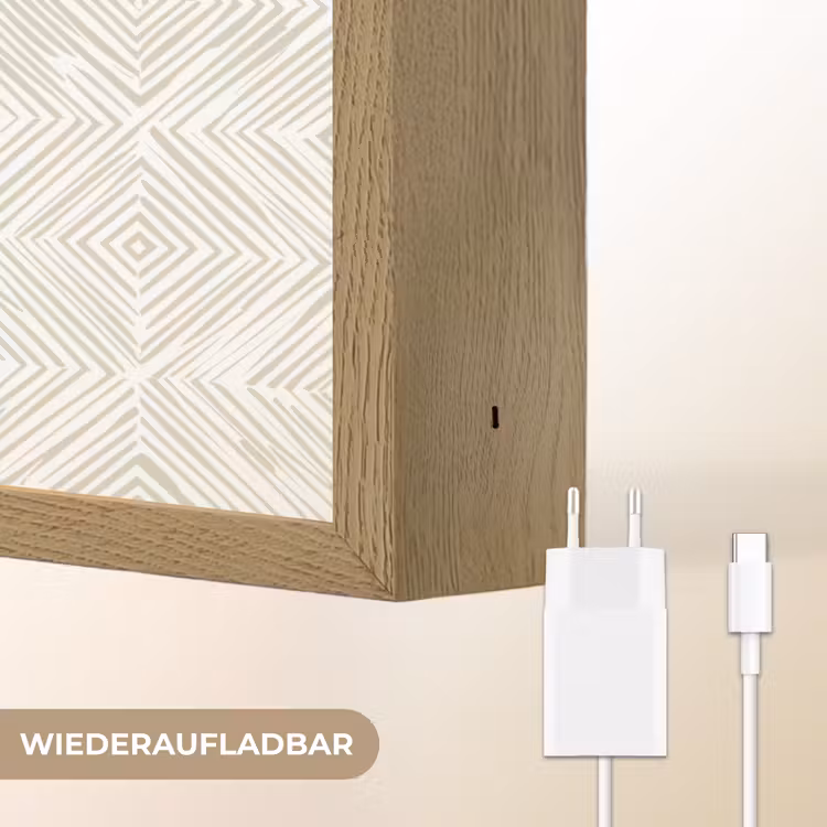 Abstract - Ruiten - Beige Light Box met batterij (Wandlamp) middel 907 -USP_websiteoplaadbaarDE