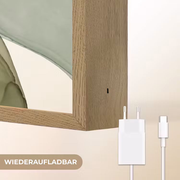 Abstract - Vormen - Modern - Kunst - Groen - Bruin Light Box met batterij (Wandlamp) middel -USP_websiteoplaadbaarDE