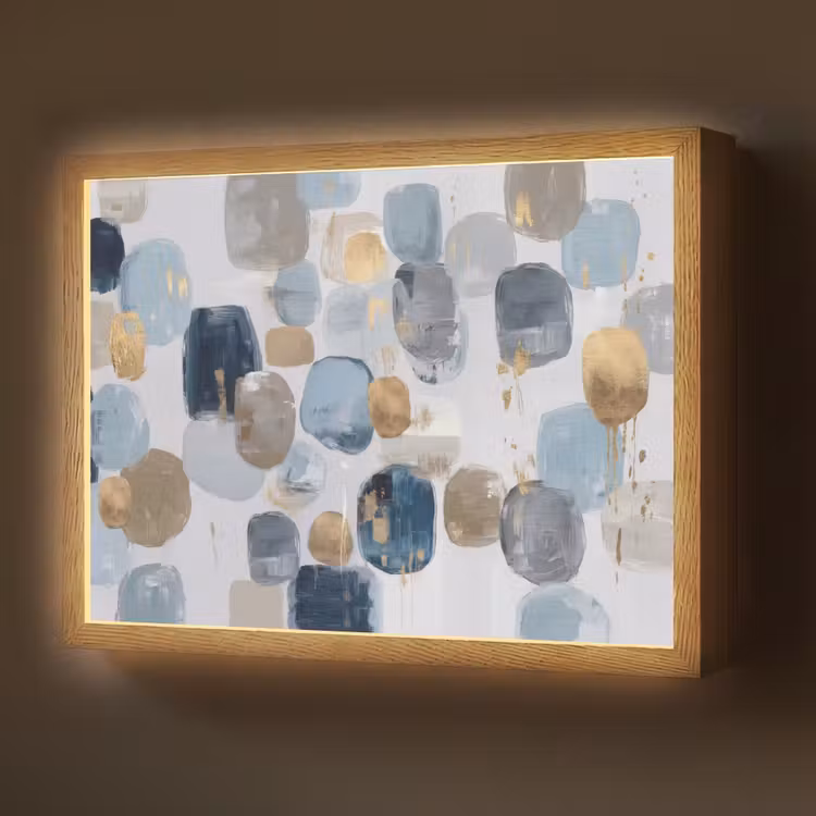 Abstract - Goud - Vormen Light Box met batterij (Wandlamp) middel -z3d_website