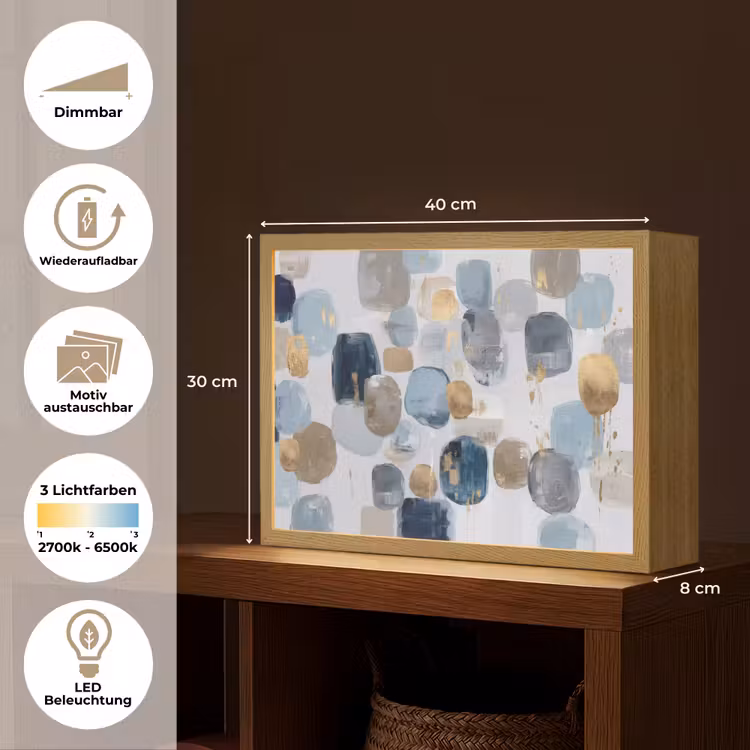 Abstract - Goud - Vormen Light Box met batterij (Wandlamp) middel -USP_websiteoverzichtDE