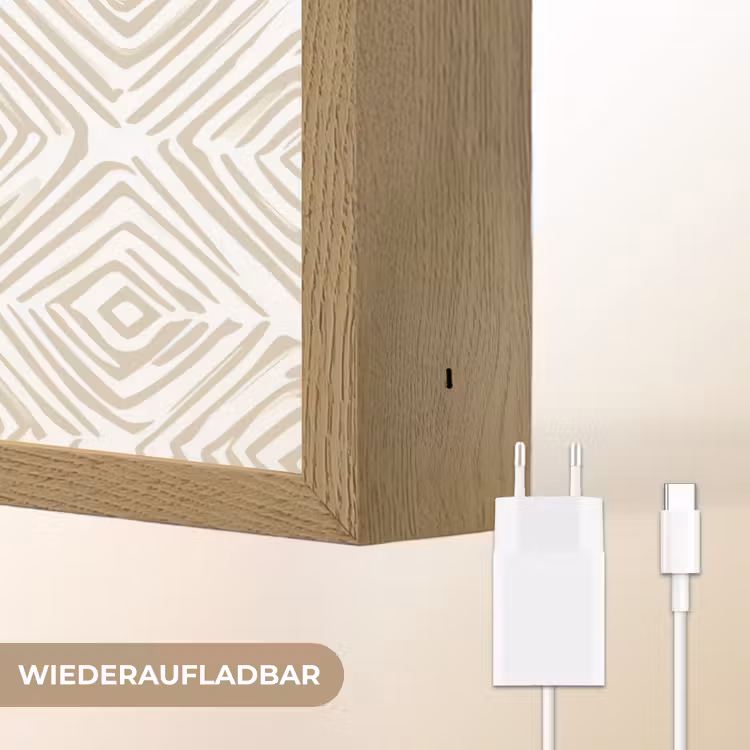 Abstract - Ruit - Beige Light Box met batterij (Wandlamp) middel 907 -USP_websiteoplaadbaarDE